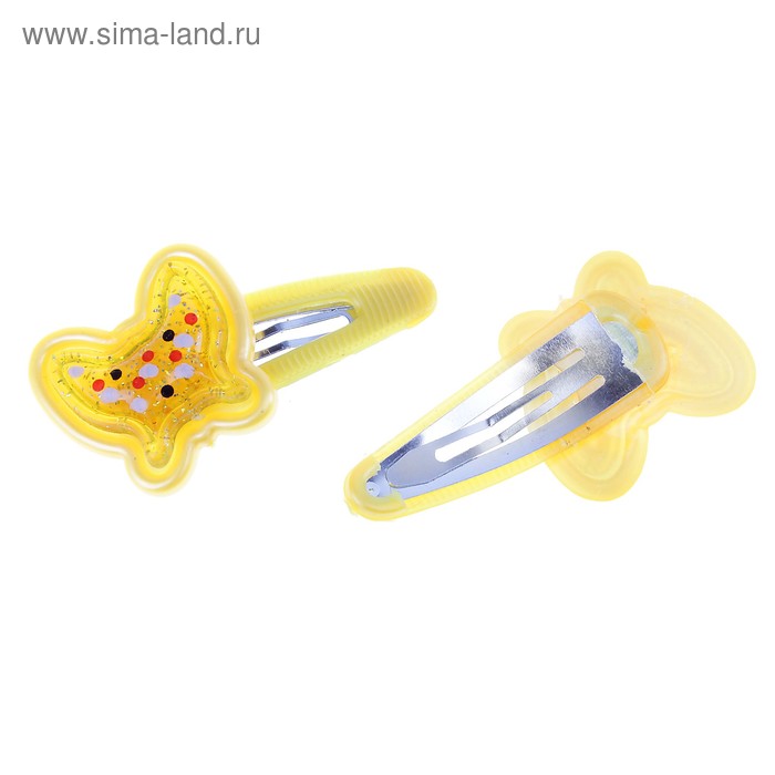 невидимка для волос "Мега" набор 4 шт бабочка - Фото 1