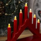 УЦЕНКА Фигура пластик"Горка рождественская красная", 7 свечей LED, (АА*2 шт.не в компл.),Т/Б - Фото 3