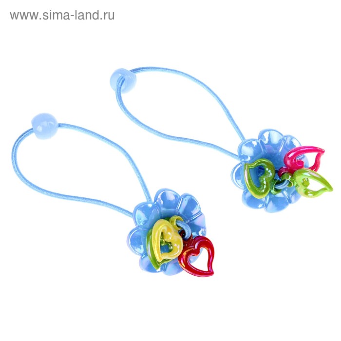 резинка для волос глянец лилия сердечко (набор 2 шт) - Фото 1