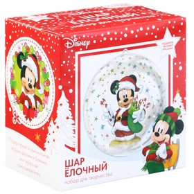 Ёлочный шар своими руками на новый год «Микки Маус», набор для творчества, 9 см