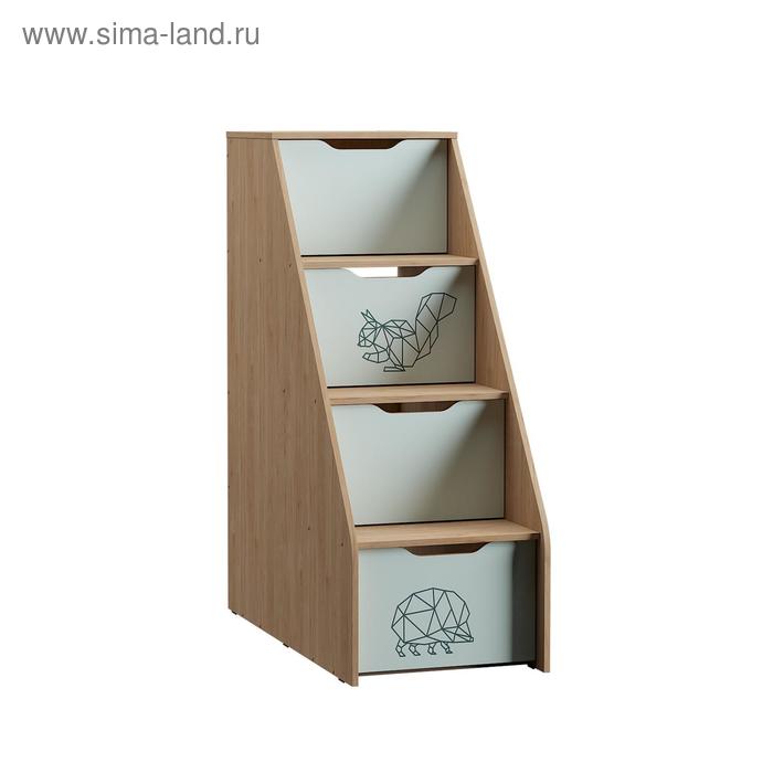 Шкаф – лестница «Гудвин 10.25», 508×1050×1304 мм, цвет гикори рокфорд/мята - Фото 1