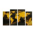 Модульная картина «Карта», золотая, 33 х 73 см - фото 25812589