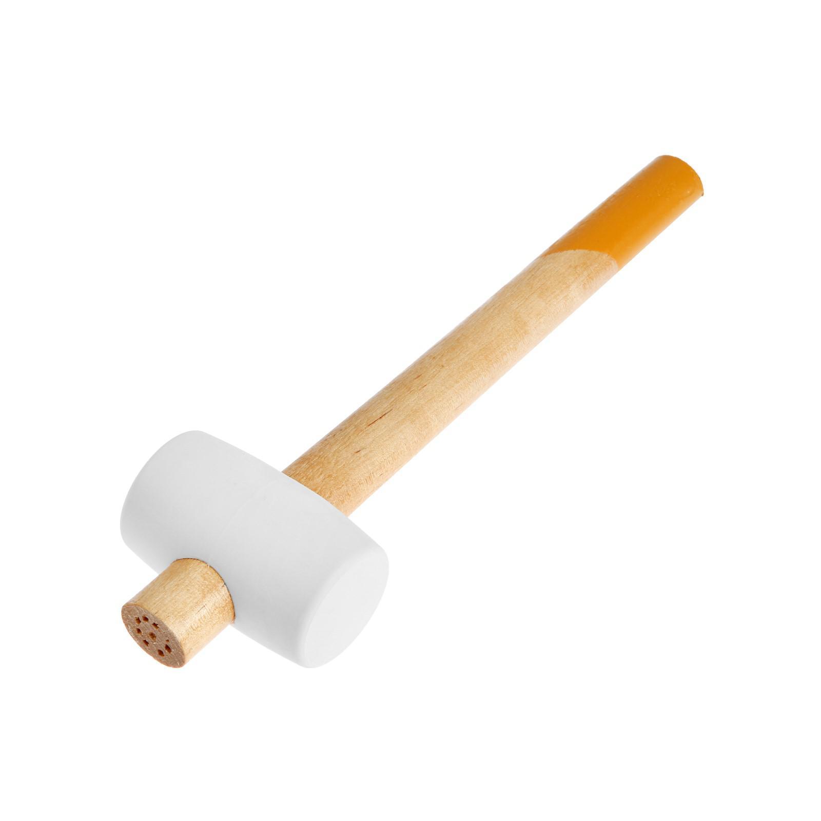 Киянка ТУНДРА, деревянная рукоятка, белая резина, 45 мм, 225 г (5460119 ...