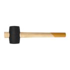 Киянка ЛОМ, деревянная рукоятка, черная  резина, 45 мм, 225 г - Фото 2
