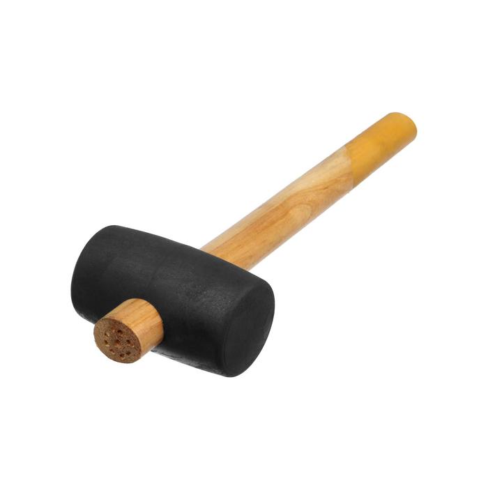 Киянка ТУНДРА, деревянная рукоятка, черная резина, 50 мм, 340 г - Фото 1