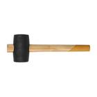 Киянка ТУНДРА, деревянная рукоятка, черная резина, 50 мм, 340 г - Фото 2