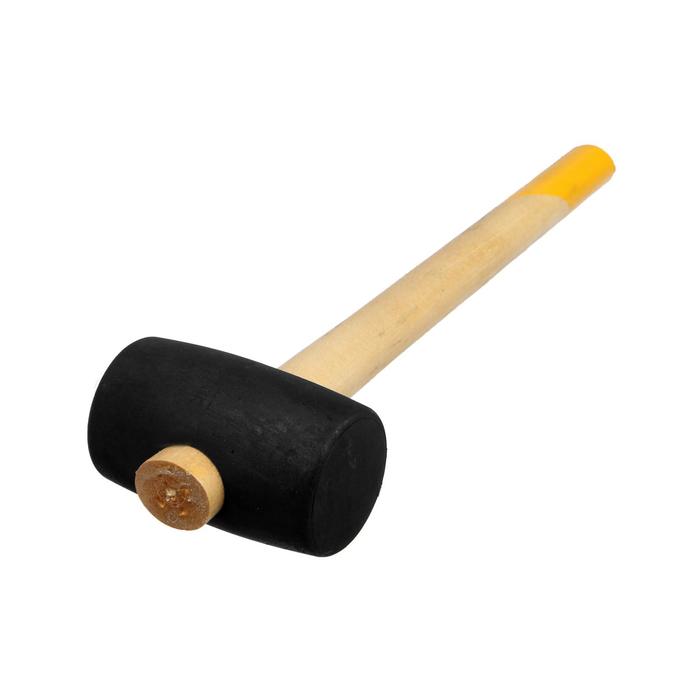 Киянка ТУНДРА, деревянная рукоятка, черная резина, 55 мм,  450 г