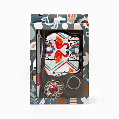 Набор подарочный 3 в 1, ручка, кошелек, брелок