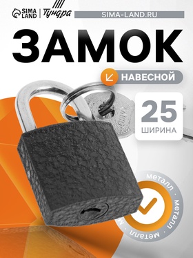 Замок навесной ТУНДРА ZN1025, 25 мм 5142393