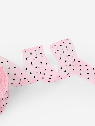 Лента капроновая «Горох», 25 мм, 23±1 м, розовая