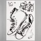 Наклейка пластик интерьерная чёрная "Кеды" 50х70 см - фото 804382894