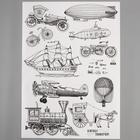 Наклейка пластик интерьерная чёрная "Ретро транспорт" 50х70 см - фото 21154600