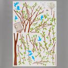 Наклейка интерьерная цветная «Деревце с клеткой и птичками», 60×90 см - фото 60787930