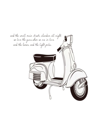 Наклейка интерьерная чёрная «Мопед», пластик, 60×90 см