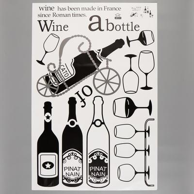 Наклейка интерьерная чёрная «Винотека», 60×90 см