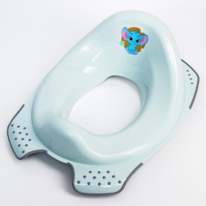 Детская накладка - сиденье на унитаз «Слоник» антискользящая, цвет голубой - фото 1905709248