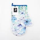 Варежка - прихватка «Этель» Blue flowers, 20×28 см, саржа, 100% хлопок, ватин 250 г/м² - Фото 4