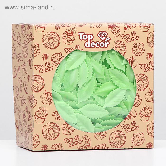 Вафельный «Лист розы», малый, светло - зеленый, 1000 шт. - Фото 1