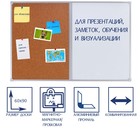 Доска комбинированная 60×90 см, магнитно-маркерная/пробковая, Calligrata СТАНДАРТ, в алюминиевой рамке - Фото 1