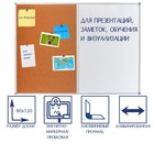 Доска комбинированная 90×120 см, магнитно-маркерная/пробковая, Calligrata СТАНДАРТ, в алюминиевой рамке - Фото 1