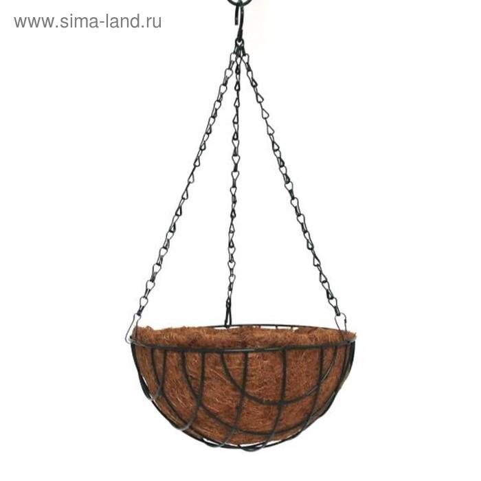 Кашпо подвесное, с вкладышем из коковиты, d = 25 см, металл, «Полусфера» - Фото 1