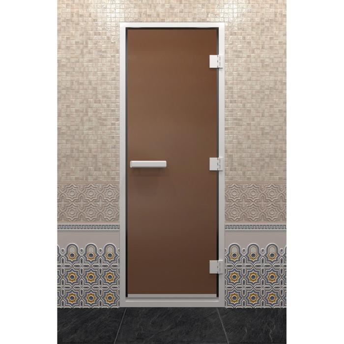 Дверь стеклянная «Хамам», размер коробки 200 × 80 см, правая, цвет бронза матовая