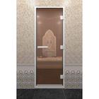Дверь стеклянная «Хамам», размер коробки 190 × 80 см, правая, цвет бронза - фото 295027184