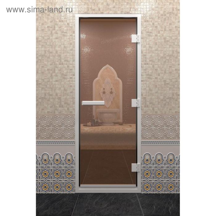 Дверь для бани стеклянная «Хамам», размер коробки 200 × 90 см, правая, цвет бронза - Фото 1