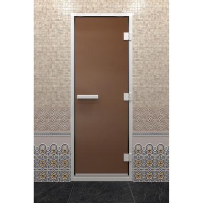 Дверь стеклянная «Хамам», размер коробки 200 × 70 см, правая, цвет бронза матовая