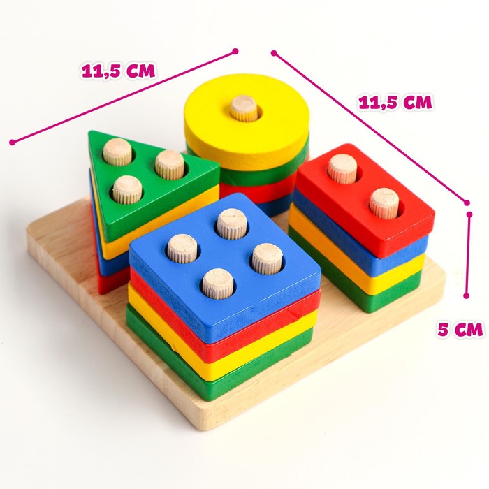 Детская развивающая пирамидка «Собери сам» 11,5х11,5х5 см - фото 1911497079