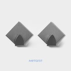 Крючки самоклеящиеся SAVANNA «Ромб», 2 шт., металл, 4.5×4.8×2 см, хромированные - Фото 3