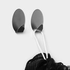 Крючки самоклеящиеся SAVANNA «Овал», 2 шт., металл, 5×3.3×2 см, хромированные - Фото 2