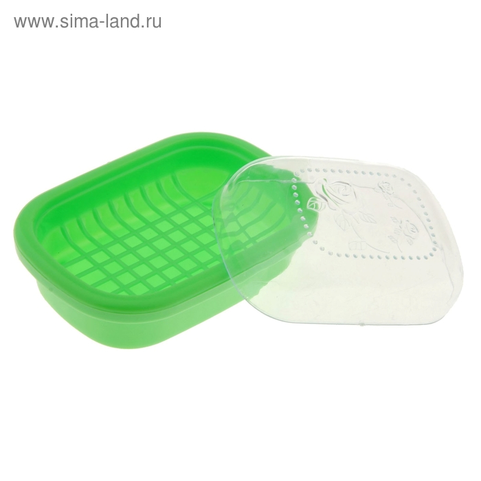 Мыльница пластиковая «Роза», 14×11×7 см, цвет МИКС - Фото 1