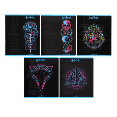 Тетрадь 48 листов в клетку "Гарри Поттер", обложка мелованный картон, глянцевая ламинация, блок офсет, МИКС