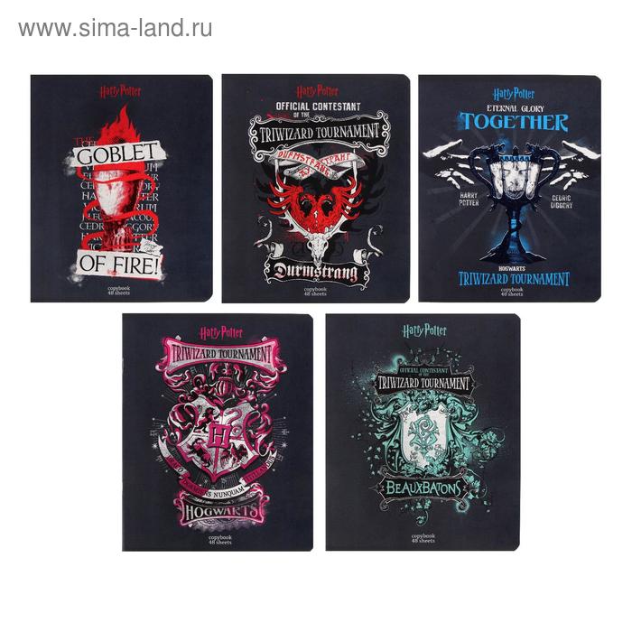 Тетрадь 48 листов в клетку "Гарри Поттер", обложка мелованный картон, матовая ламинация, блок офсет, МИКС - Фото 1