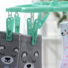 Сушилка для белья подвесная Доляна, 23×23 см, 8 прищепок, мятная - Фото 2