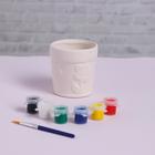 Роспись по гипсу горшочек «Ромашки» краска 6 цв по 2,5 мл, кисть - фото 24496235