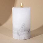 Свеча интерьерная белая с бетоном, 10 х 6 см - Фото 1