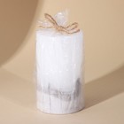 Свеча интерьерная, белая с бетоном, столбик 10×6 см - Фото 2