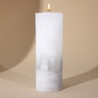 Свеча интерьерная белая с бетоном, 14 х 5 см - фото 296370742