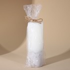 Свеча интерьерная, белая с бетоном, столбик, 14×5 см - Фото 2