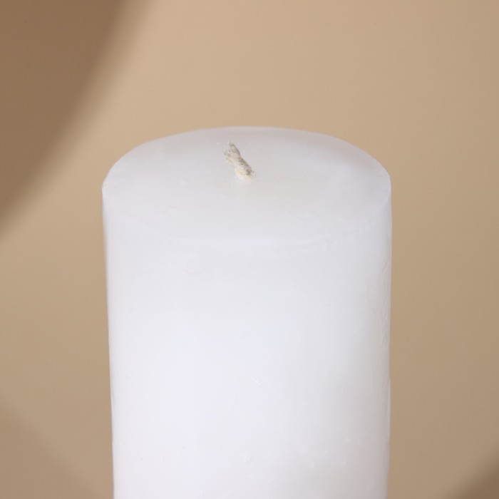 Свеча интерьерная белая с бетоном, 14 х 5 см - фото 1908617216