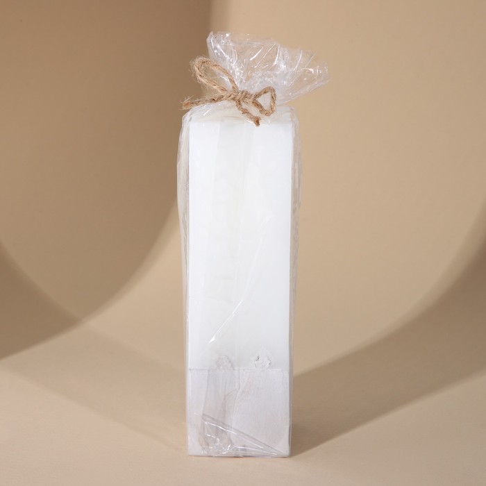 Свеча интерьерная белая с бетоном, 5 х 5 х17 см - фото 1908617218