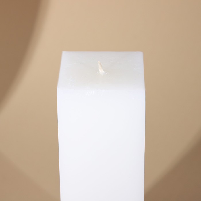Свеча интерьерная белая с бетоном, 5 х 5 х17 см - фото 1908617219