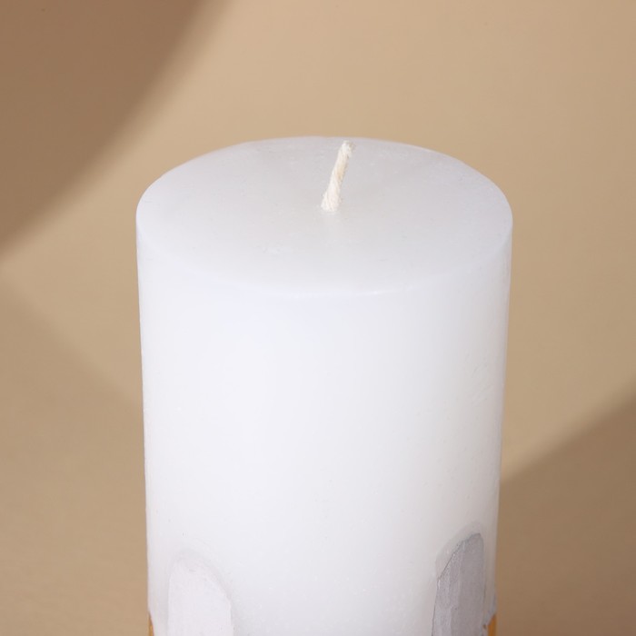 Свеча интерьерная белая с бетоном (поталь), 9,5 х 6 см - фото 1908617222