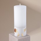 Свеча интерьерная белая с бетоном (поталь), 15 х 6 см - Фото 1