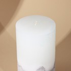 Свеча интерьерная белая с бетоном, низ золото, 13 х 7 см - Фото 3