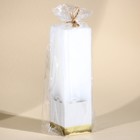 Свеча интерьерная, белая с бетоном и золотом, столбик, 5×5×17.5 см - Фото 3