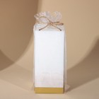 Свеча интерьерная, белая с бетоном и золотом, столбик, 6×6×14 см - Фото 2