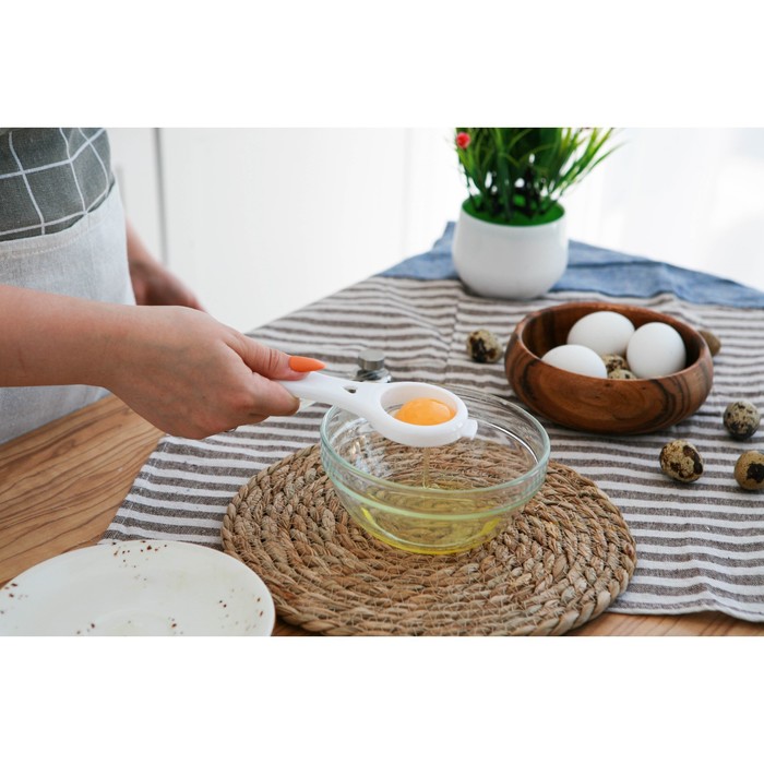 Разделитель для яиц Доляна, 13×6×2 см, отделитель белка и желтка пластиковый - фото 1903860619